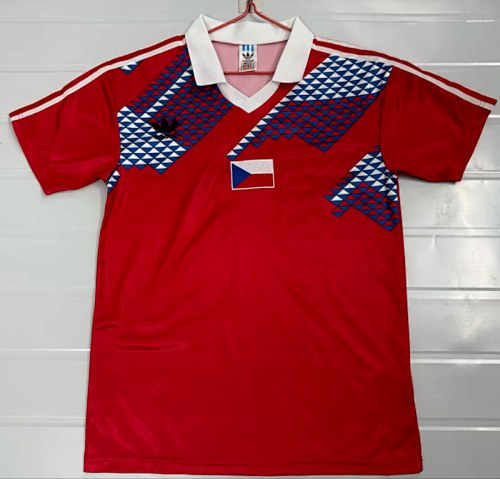 Retro 1990 Czechoslovakia home soccer jersey size S-2XL
