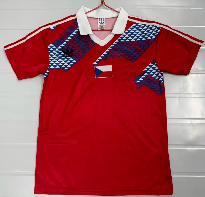 Retro 1990 Czechoslovakia home soccer jersey size S-2XL