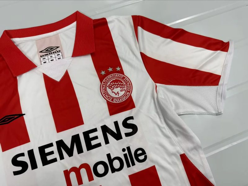 Retro Olympiacos 2004/05 home soccer jersey size S-2XL
