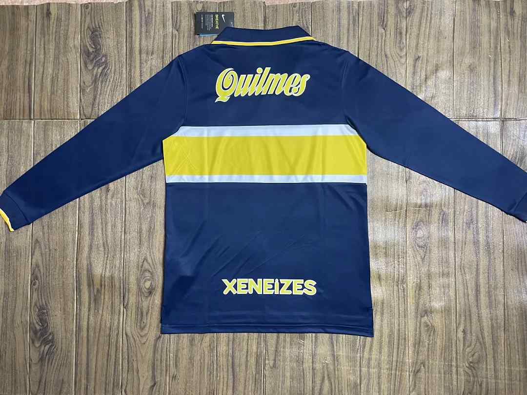 1996/97 Boca Juniors Home Retro Long Sleeve Soccer Jersey Size S-2XL