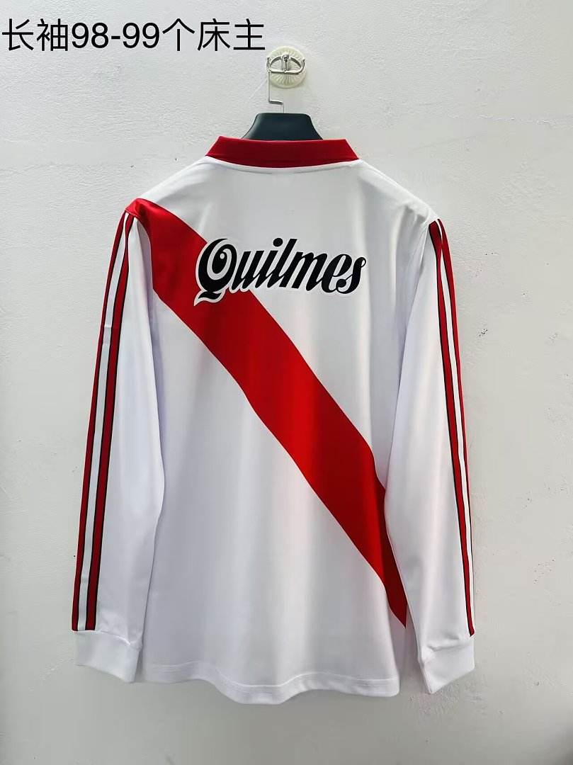 1998/99 River Plate Home Retro Long Sleeve Soccer Jersey S-2XL