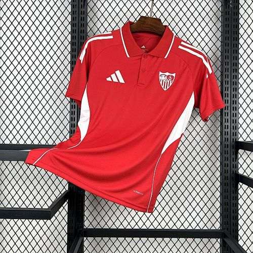Mens Sevilla FC 2025/26 Red Travel Polo Jersey
