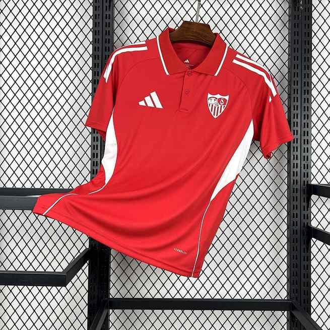 Mens Sevilla FC 2025/26 Red Travel Polo Jersey