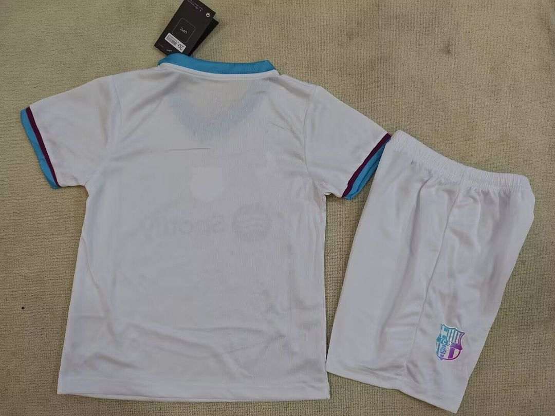 2026/27 Barcelona White Training Kids Kit Jersey Size 16-28