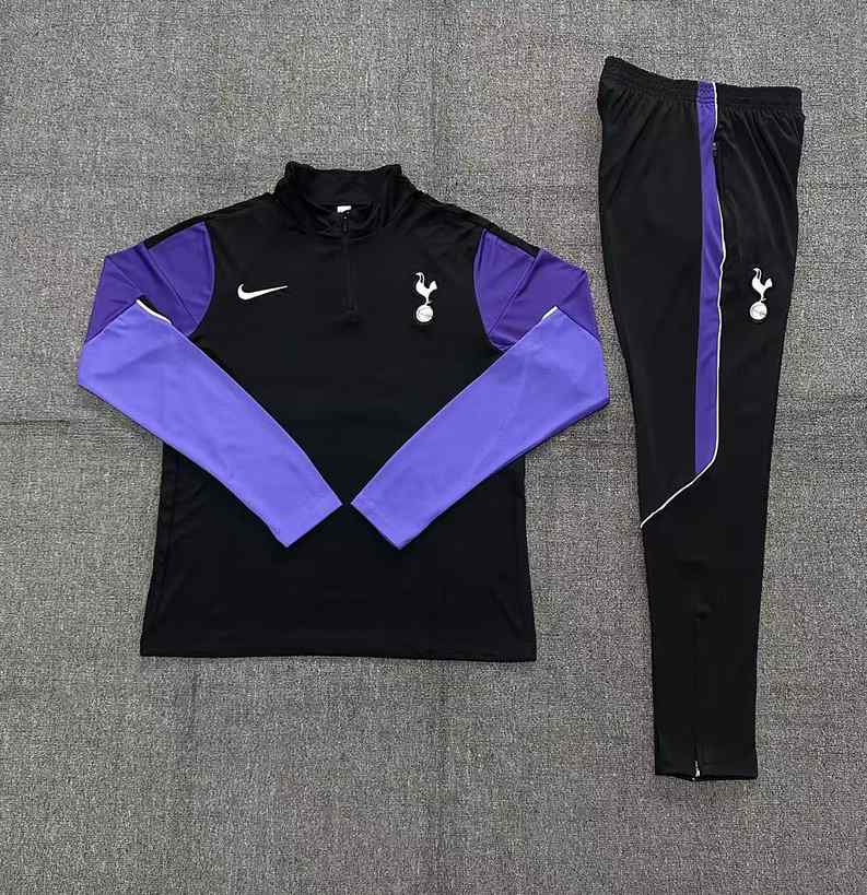 2026/27 Tottenham Black Half Zip Training Suit Kids Size 10-18