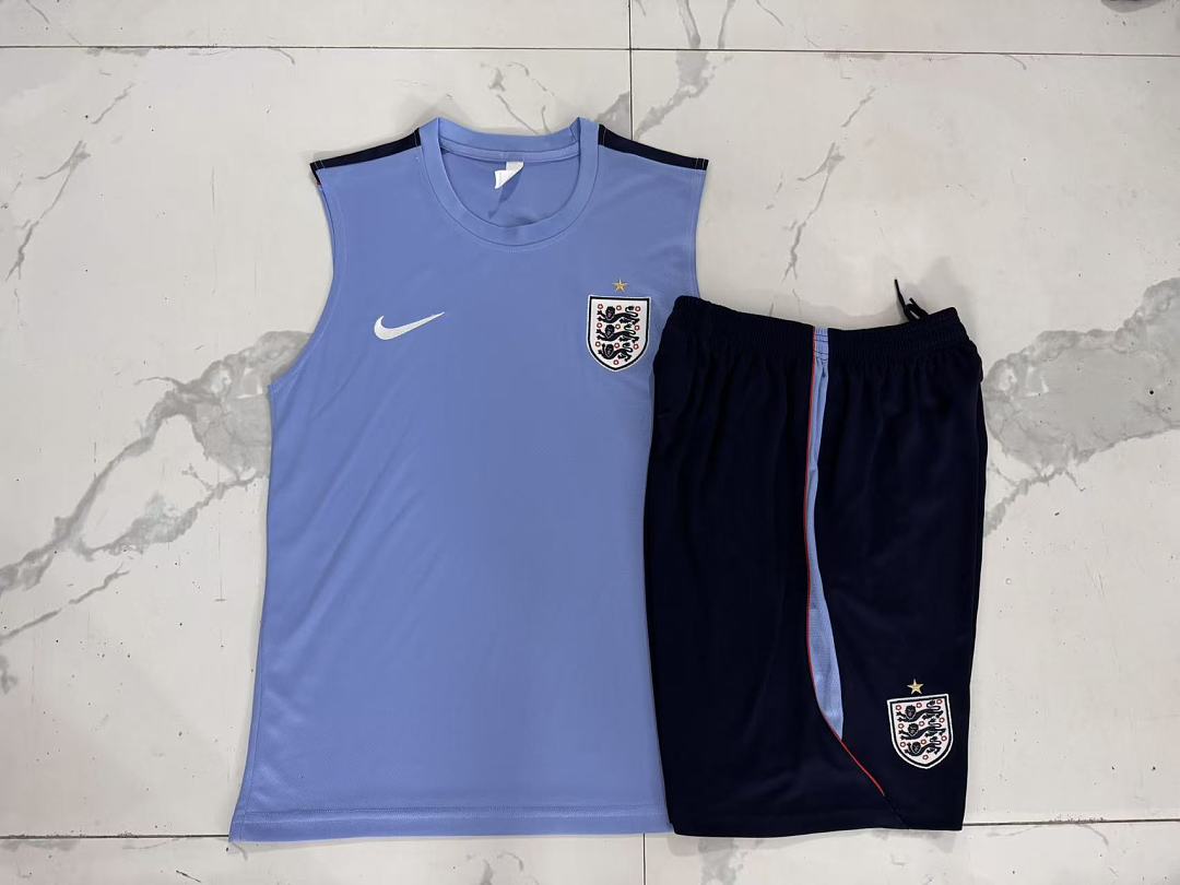 2026 England Blue Vest Suit Size S-2XL