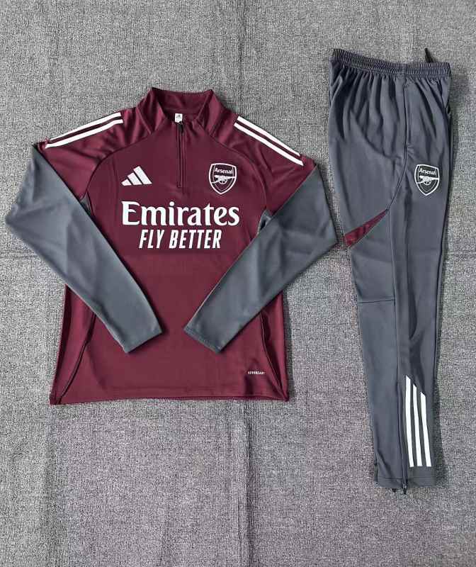 Arsenal 2025/26 Red Half zipper training clothes Kid Size