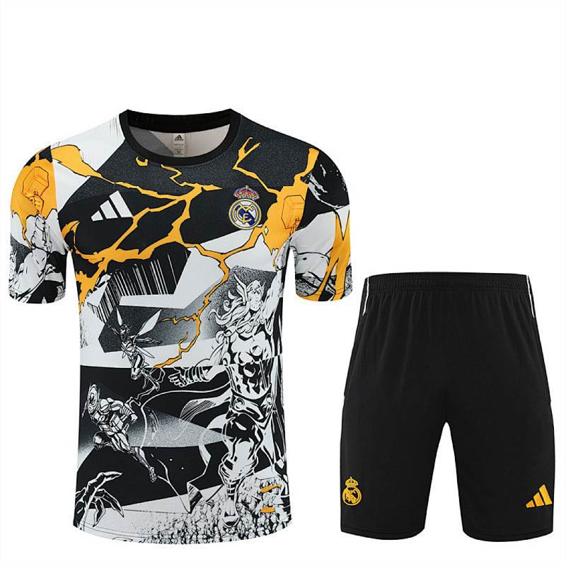Real Madrid 2025/26 Avengers Black White and Yellow Training suit