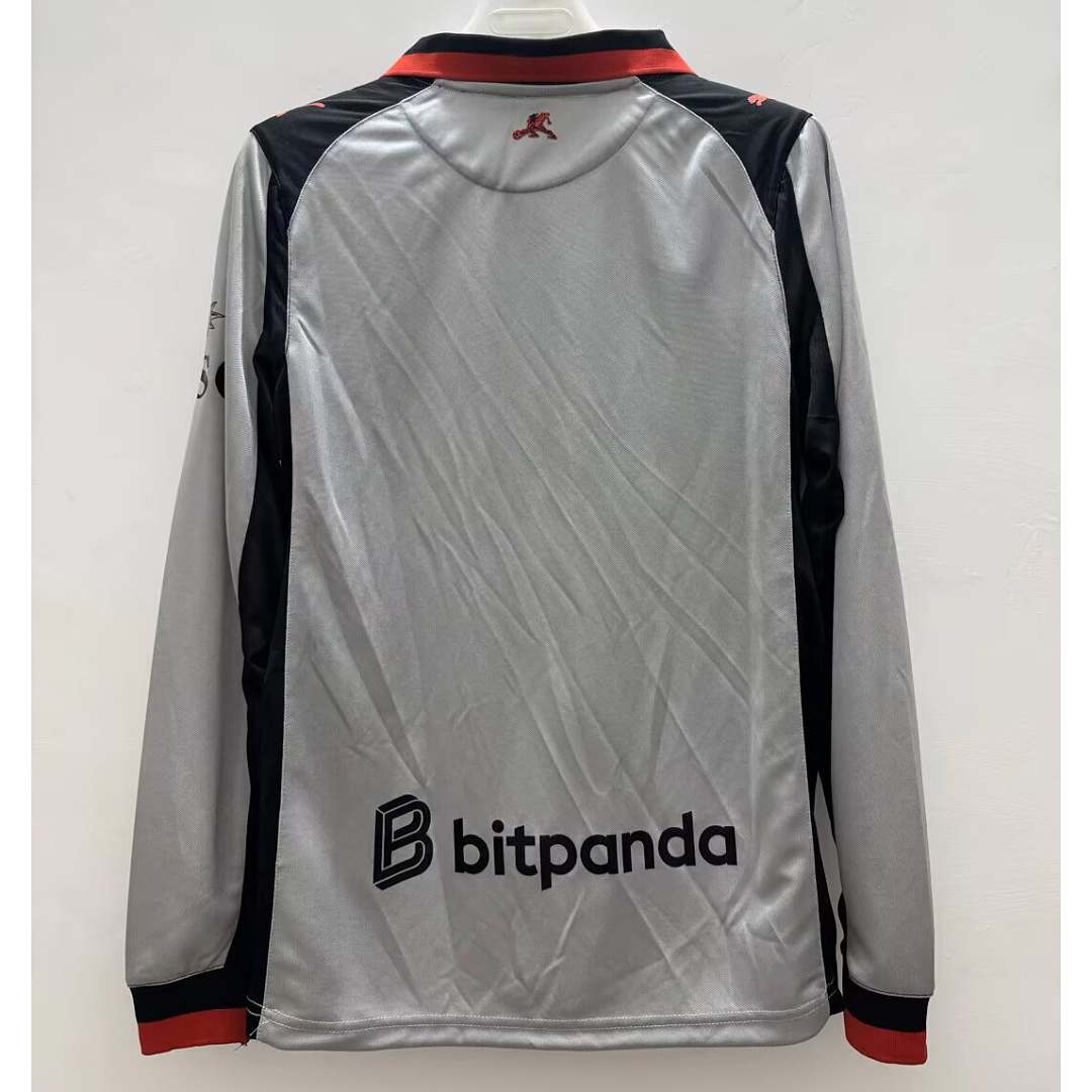 2025/26 AC Milan Fourth Gray Long Sleeve Soccer Jersey S-2XL