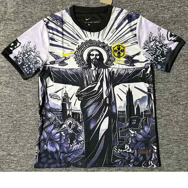 2025 Brazil Black White Jesus Edition