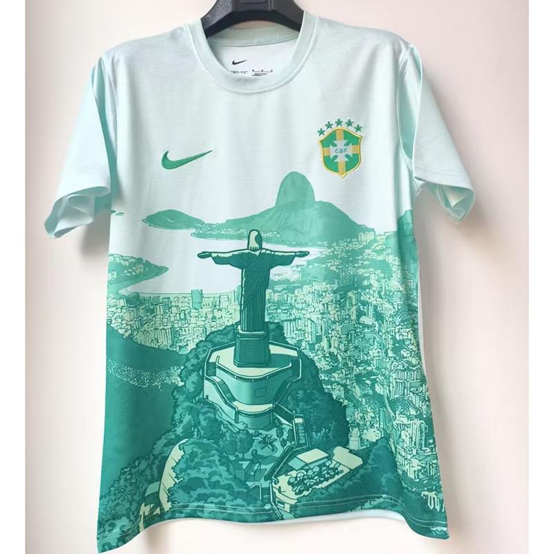 2025 Brazil Green White Jersey