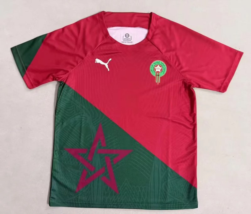 25-26 Morocco home red soccer jersey size S-2XL