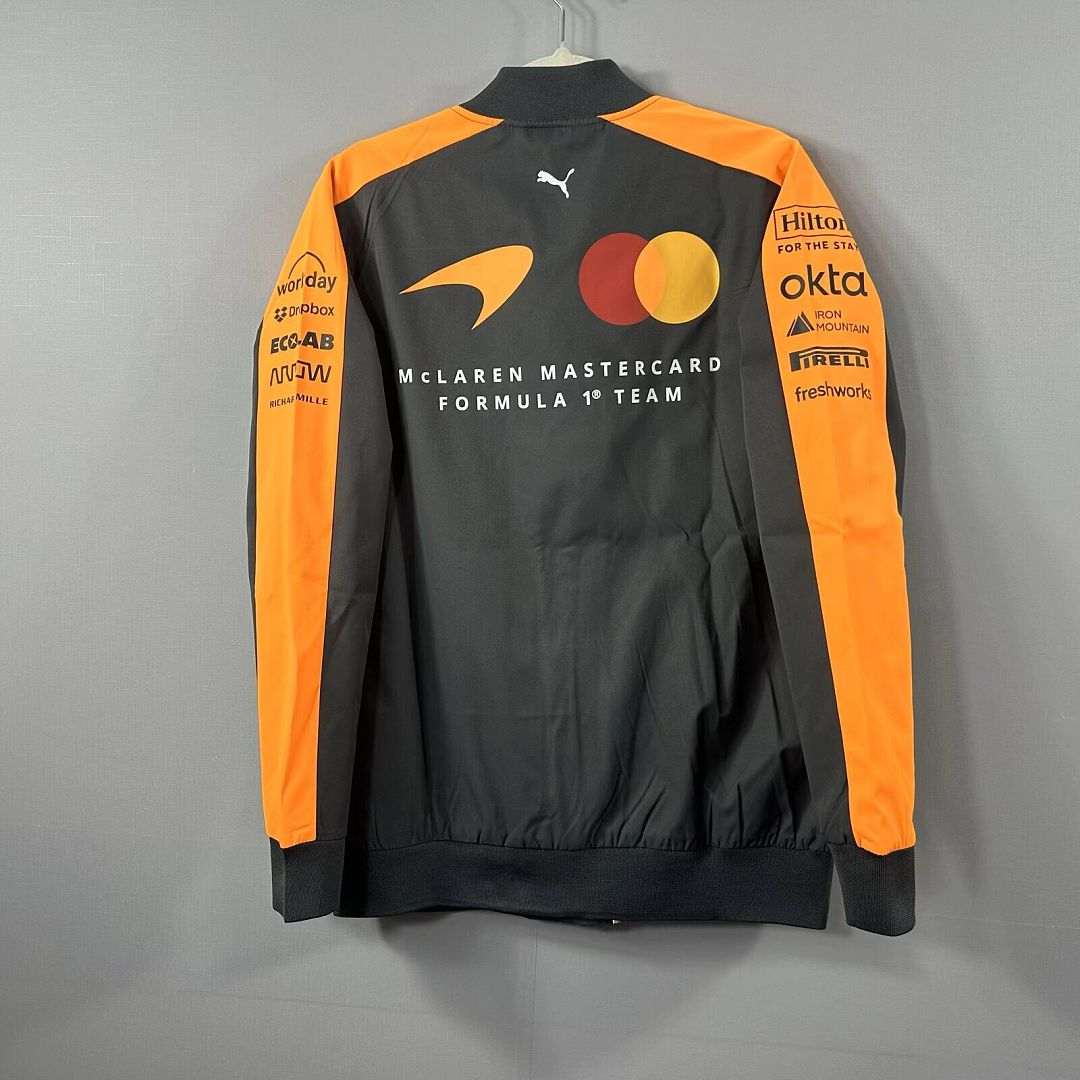 2026 McLaren Black Orange Windbreaker Jacket S-2XL