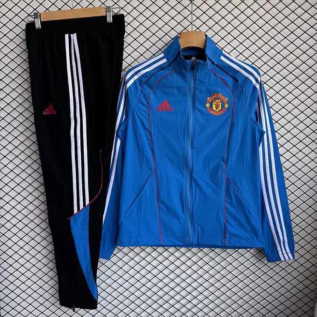 Manchester united 2025/26 Blue Windbreaker Suit Size S-2XL