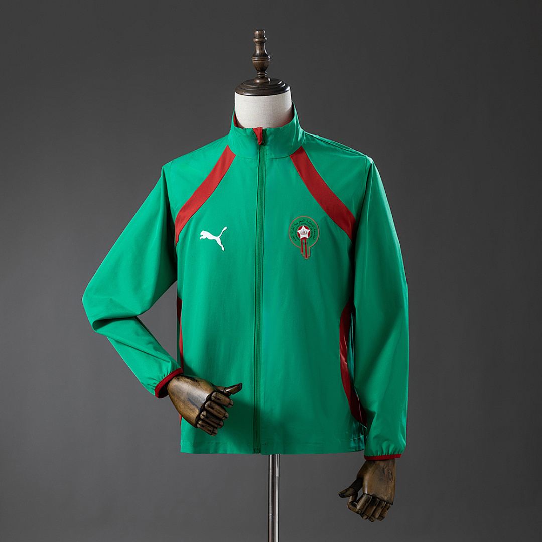 Morocco 2026 Reversible Jacket Windbreaker - Red & Green S-3XL