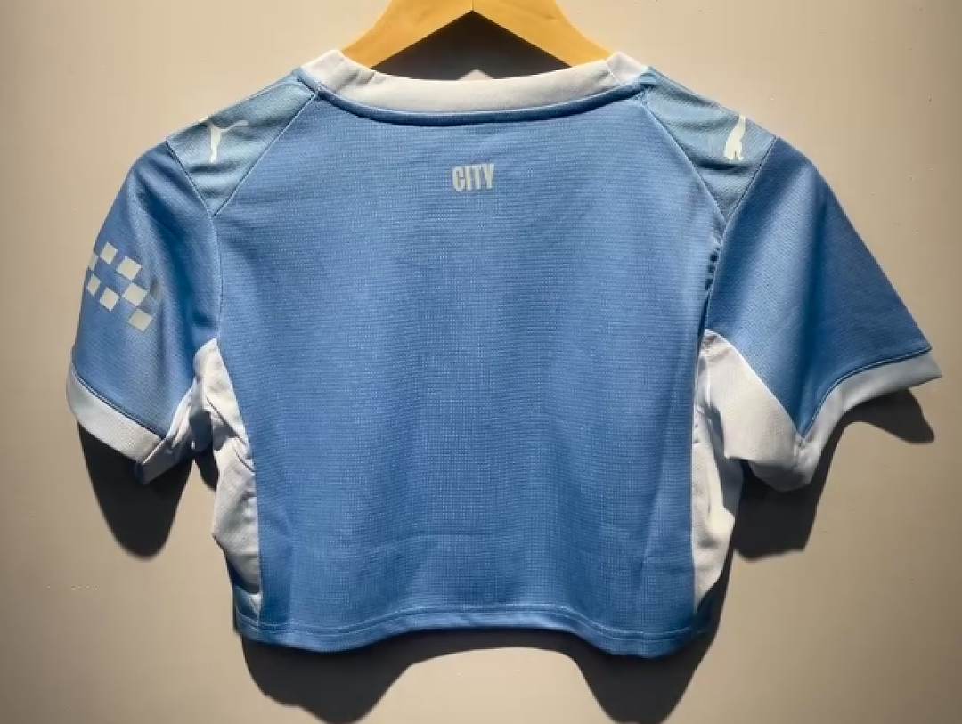 2026/27 Manchester City Home Women's Crop Top Soccer Jersey S-2XL