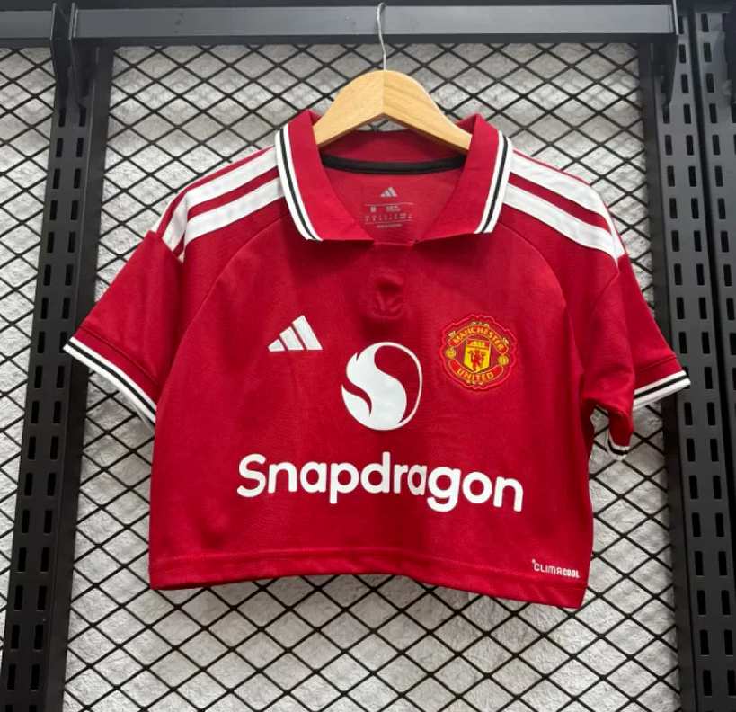 Women's Crop Top 2026/27 Manchester UnitedHome Jersey S-2XL